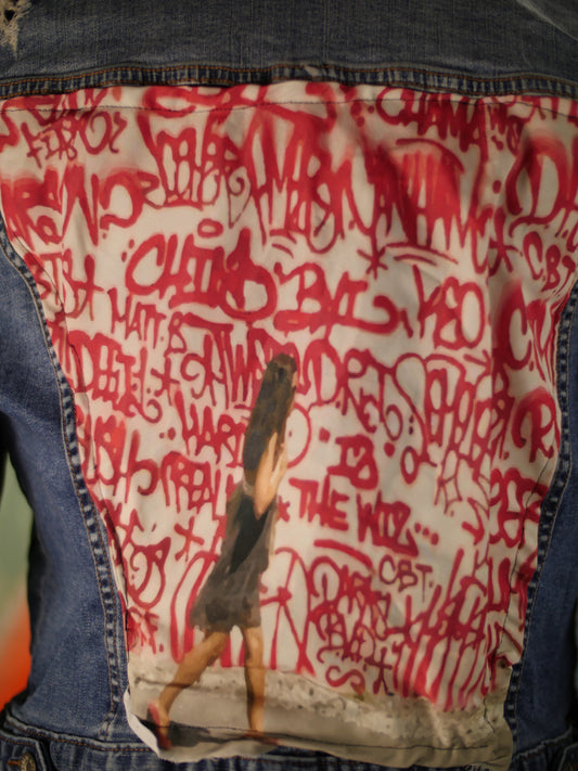 STREET ART SPECTATOR DENIM JEAN JACKET