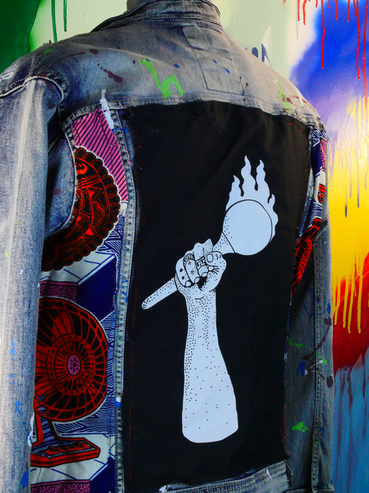 Zeta ladies jacket with African border