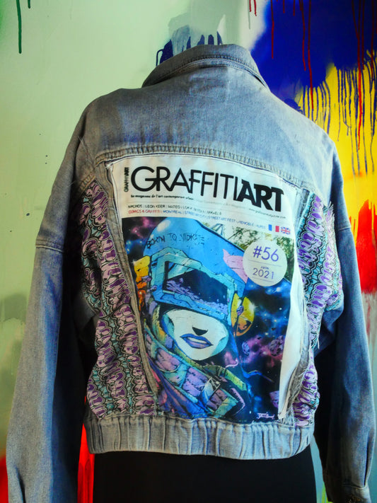 Graffiti jacket with border patches