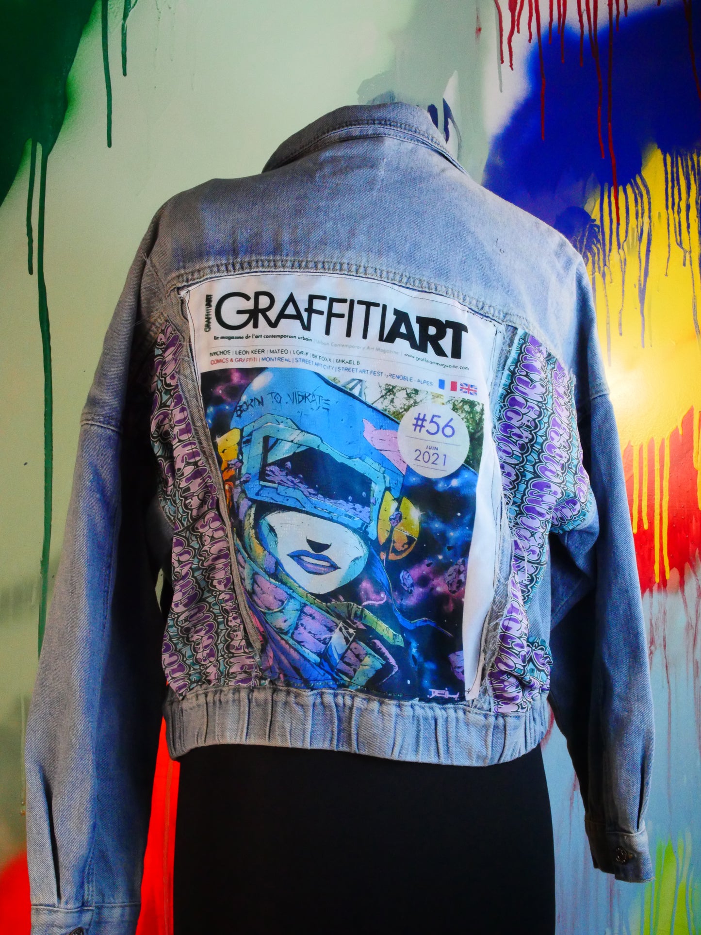 Graffiti jacket with border patches