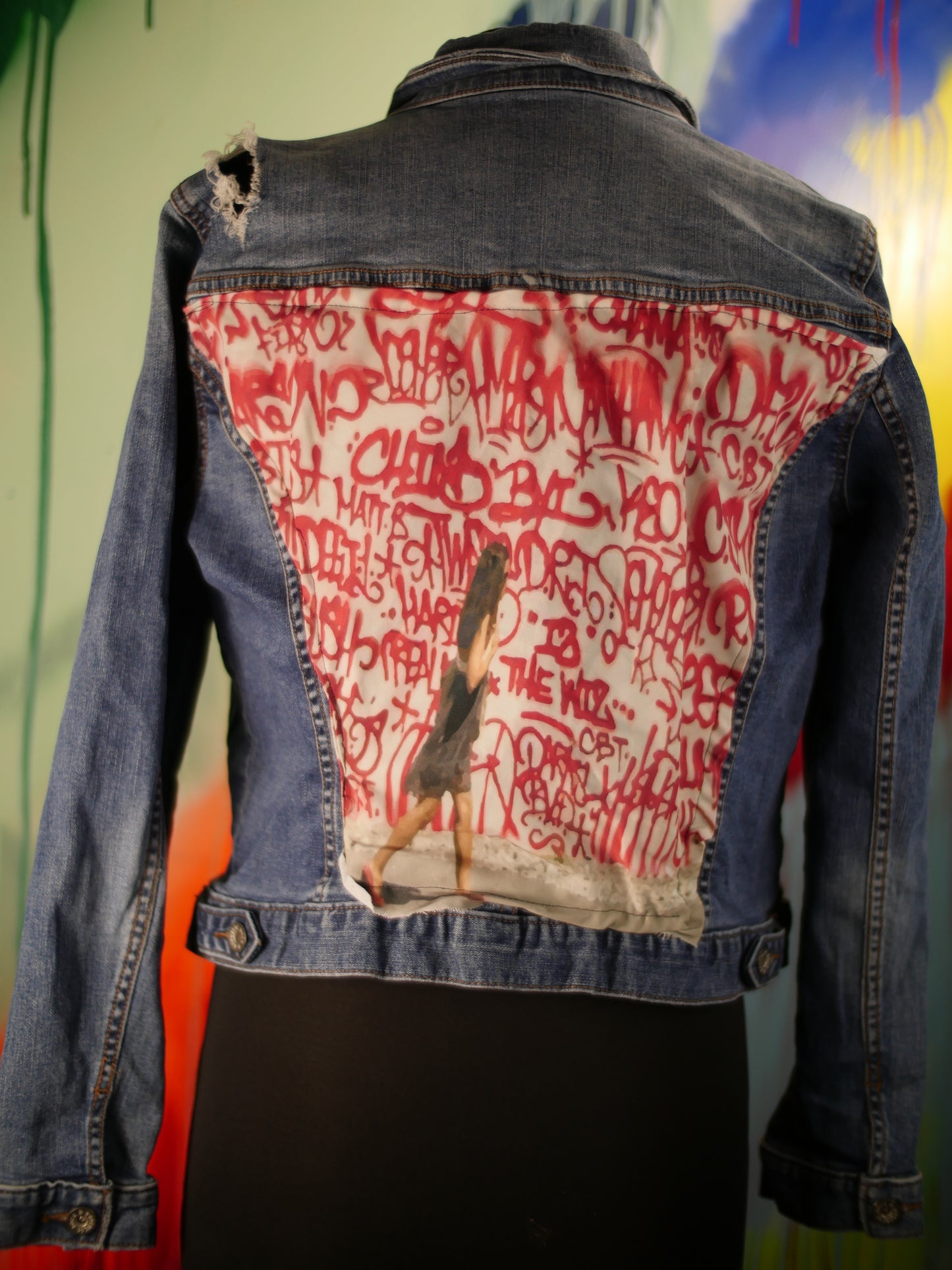 STREET ART SPECTATOR DENIM JEAN JACKET