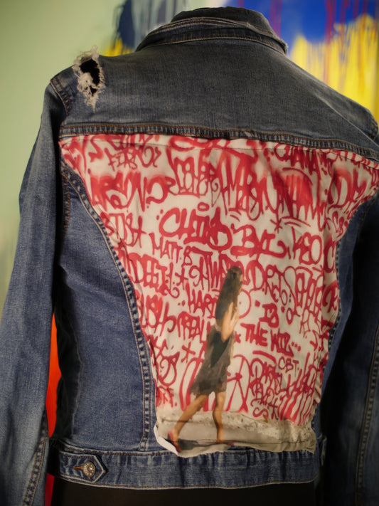 STREET ART SPECTATOR DENIM JEAN JACKET