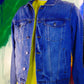 Zeta Fusion Denim Jacket – Latin American Art Meets African Wax Print