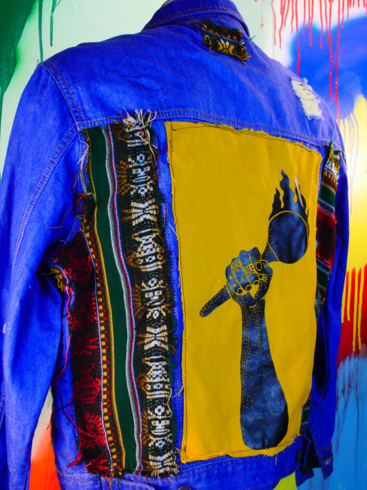 Zeta jacket with Bolivian fabric