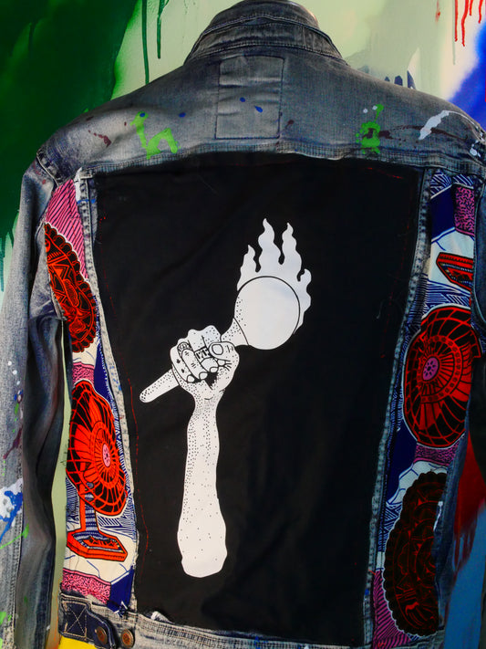 Zeta ladies jacket with African border