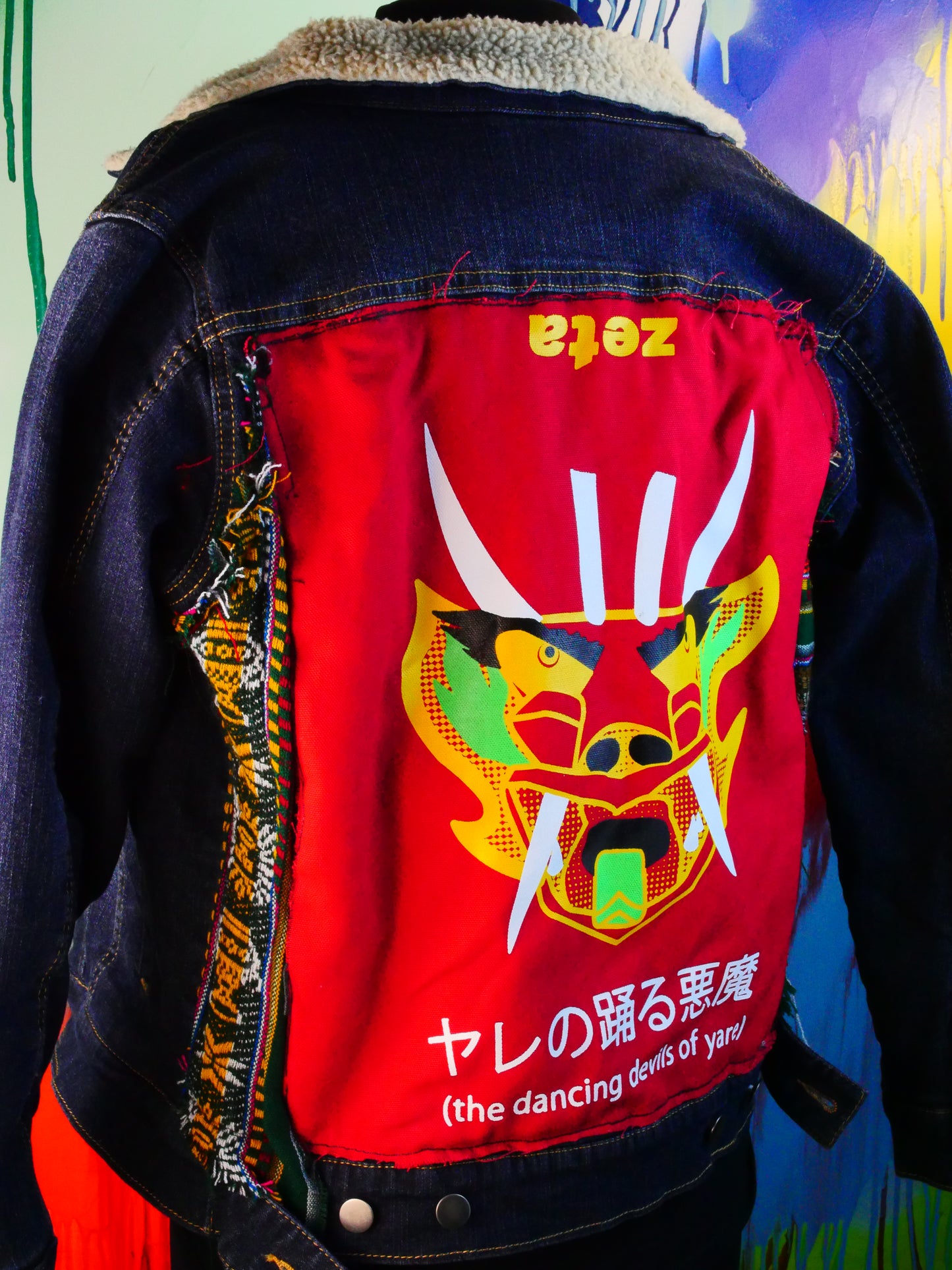 Zeta dragon jacket with Bolivian fabric border
