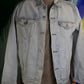 Custom Denim Zeta Jacket with African border and cuffs