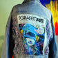 Graffiti jacket with border patches